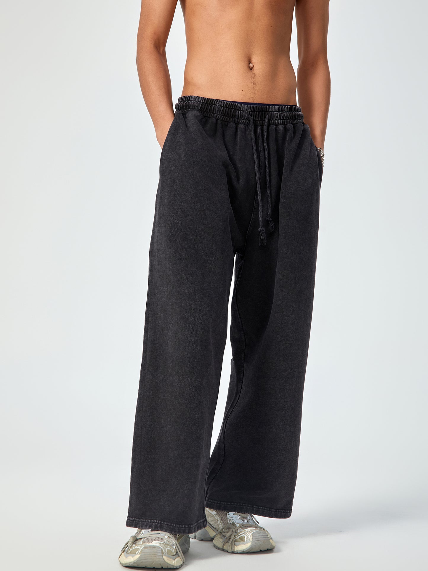Acid Wash Straight Leg Pants - Calzy Studios