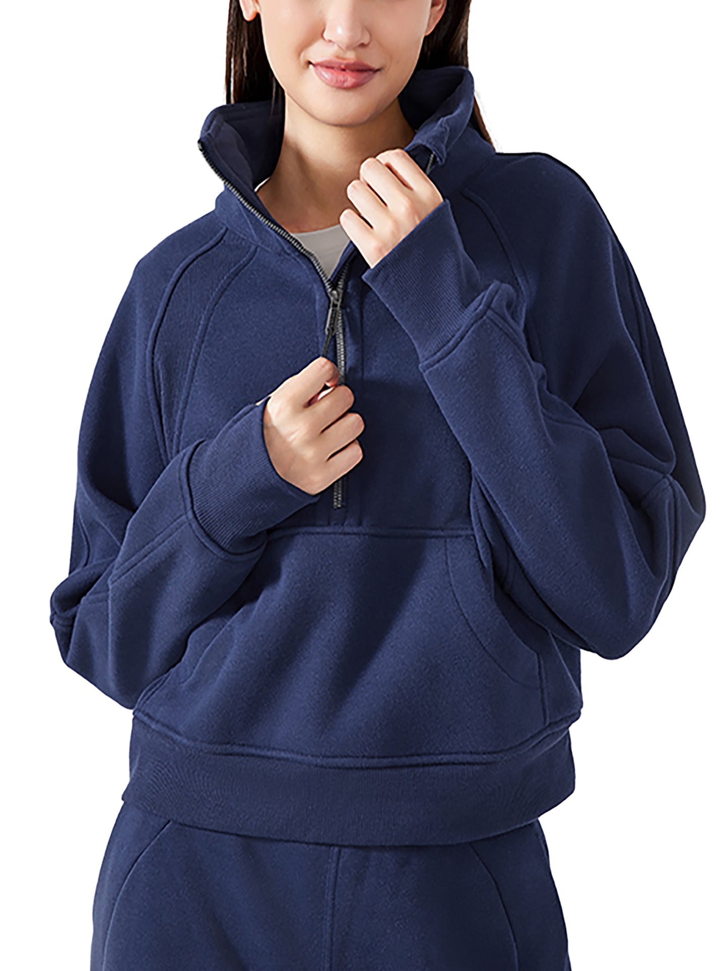 Cropped Half-Zip Sweatshirt - Calzy Studios