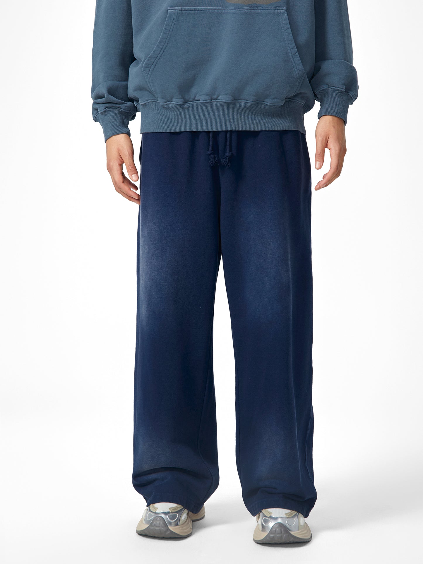Effortless Athleisure Pure Cotton Handcrafted Monkey Wash Loose fit Sweatpants - Calzy Studios