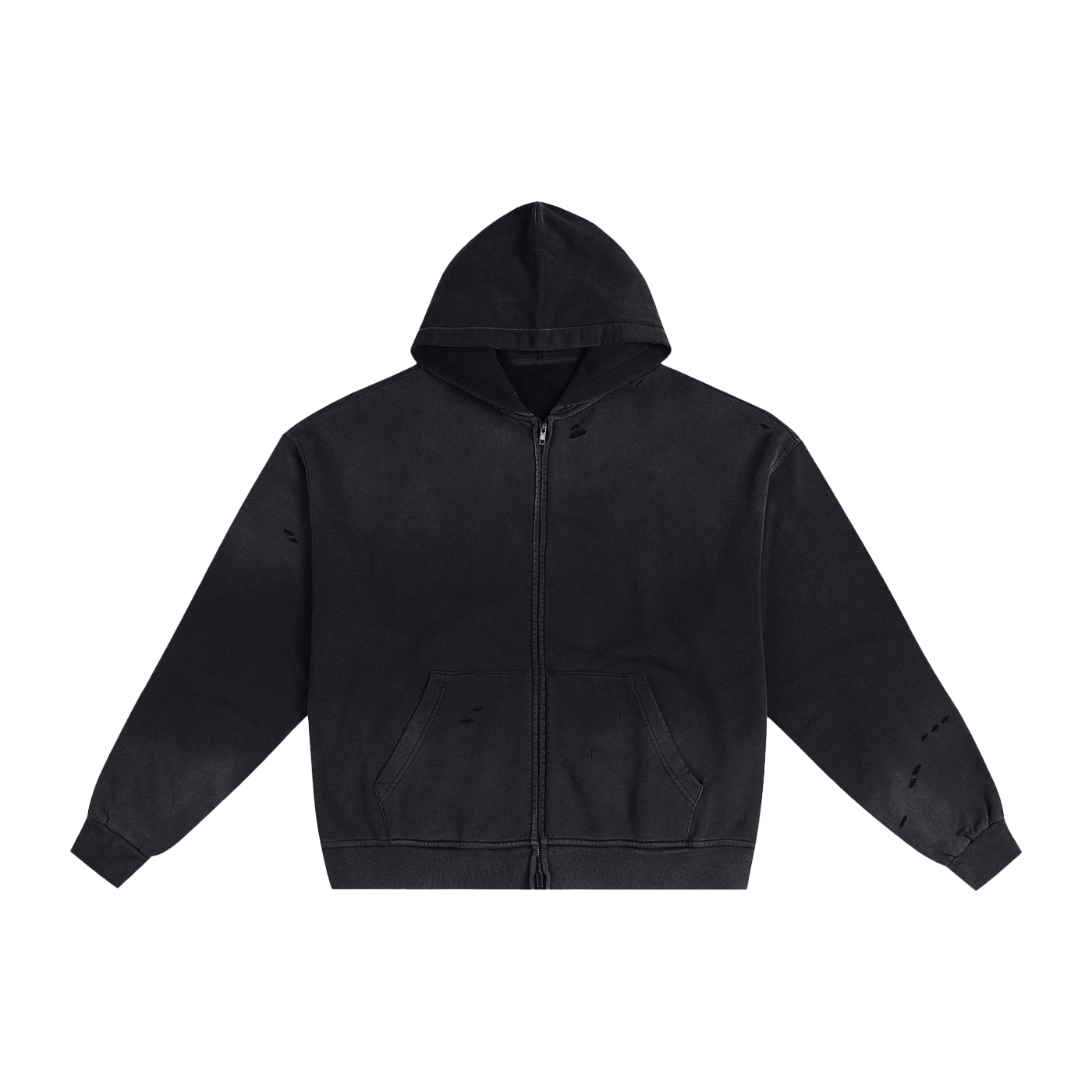 Hand-Frayed Sunfade Zip Hoodie - Calzy Studios