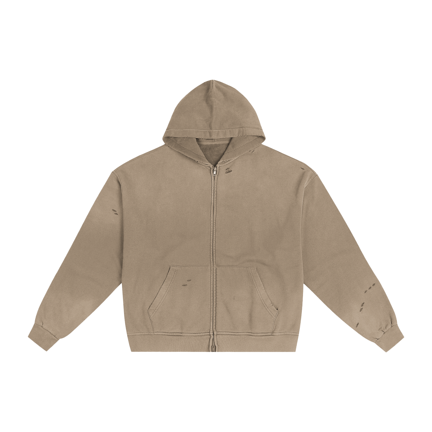Hand-Frayed Sunfade Zip Hoodie - Calzy Studios