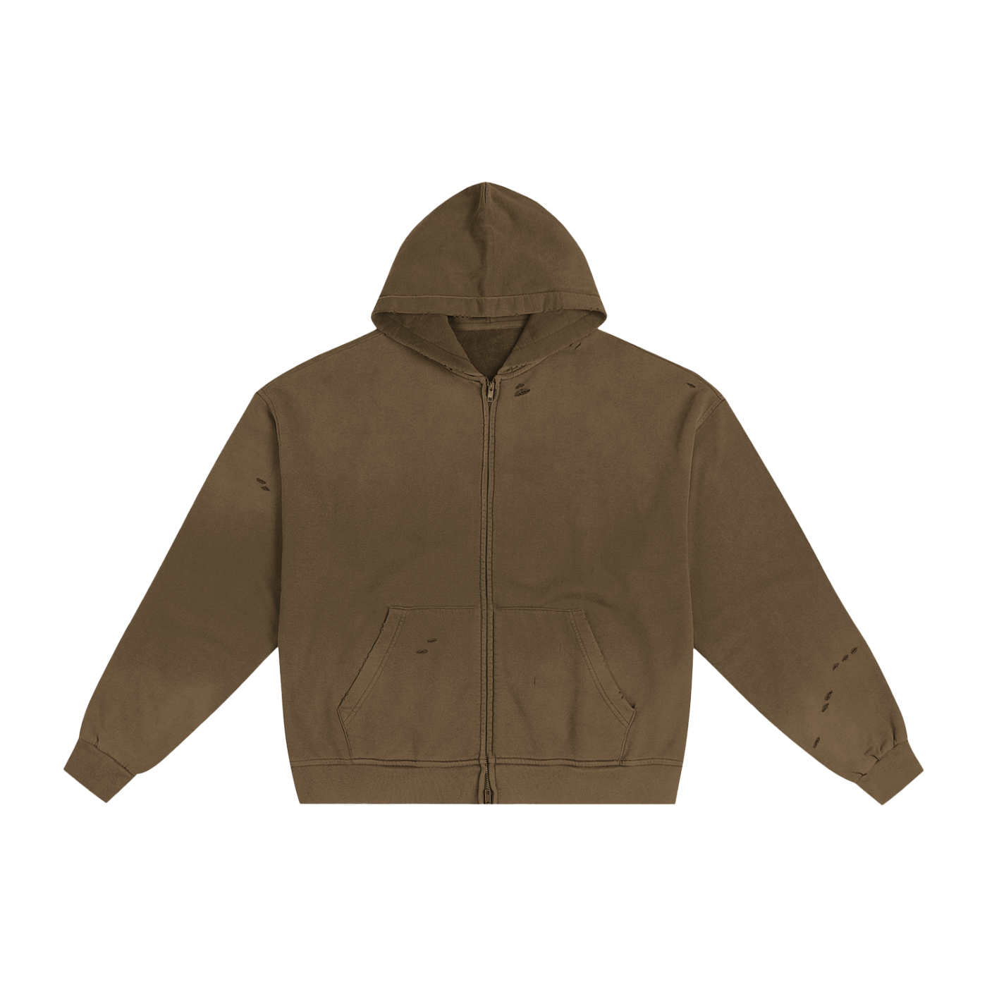 Hand-Frayed Sunfade Zip Hoodie - Calzy Studios