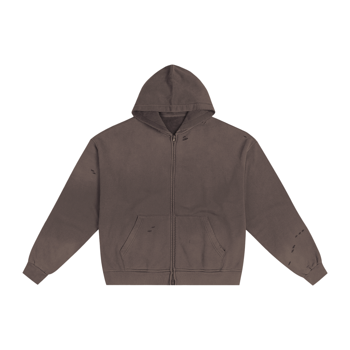 Hand-Frayed Sunfade Zip Hoodie - Calzy Studios