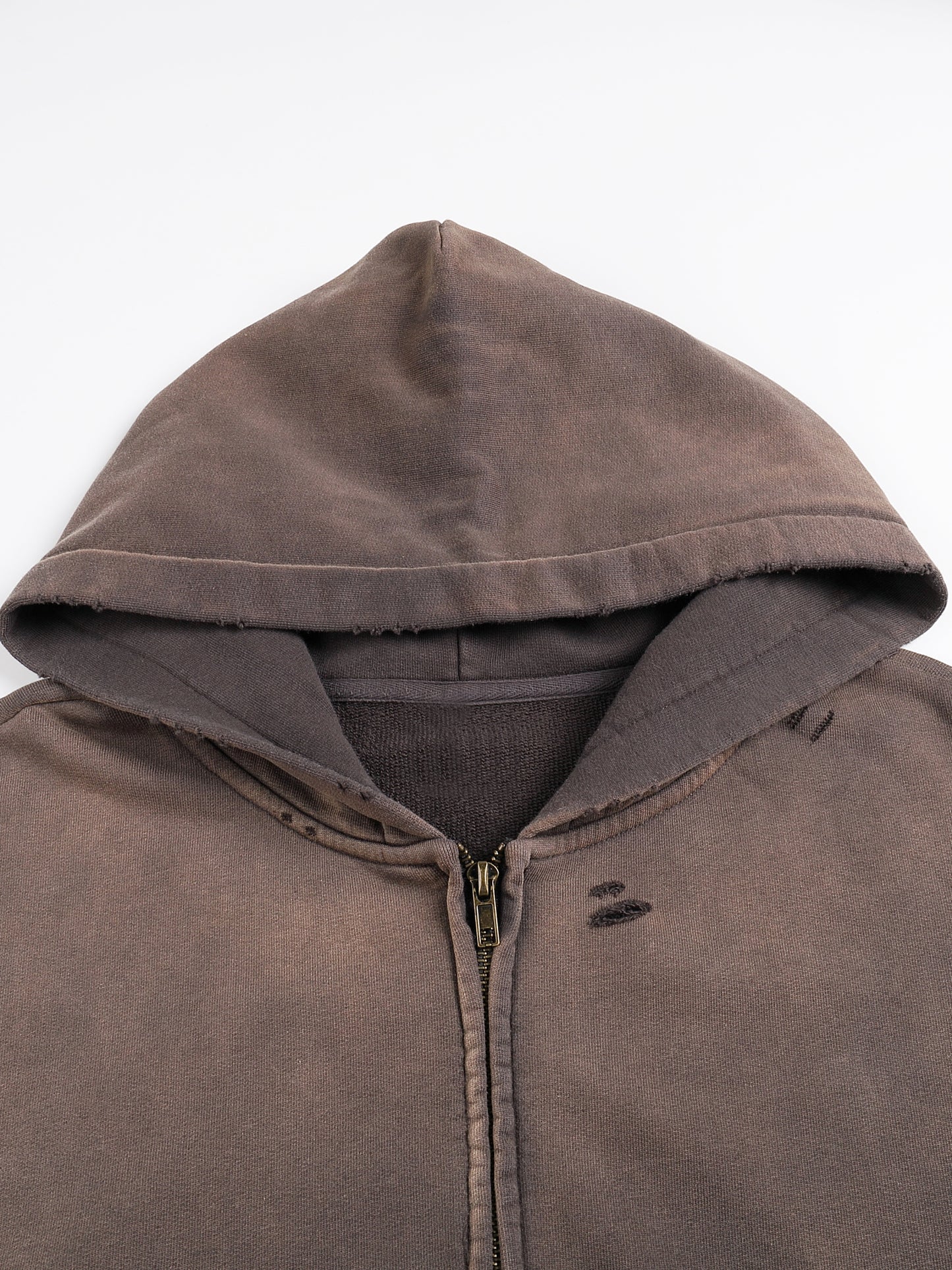 Hand-Frayed Sunfade Zip Hoodie - Calzy Studios