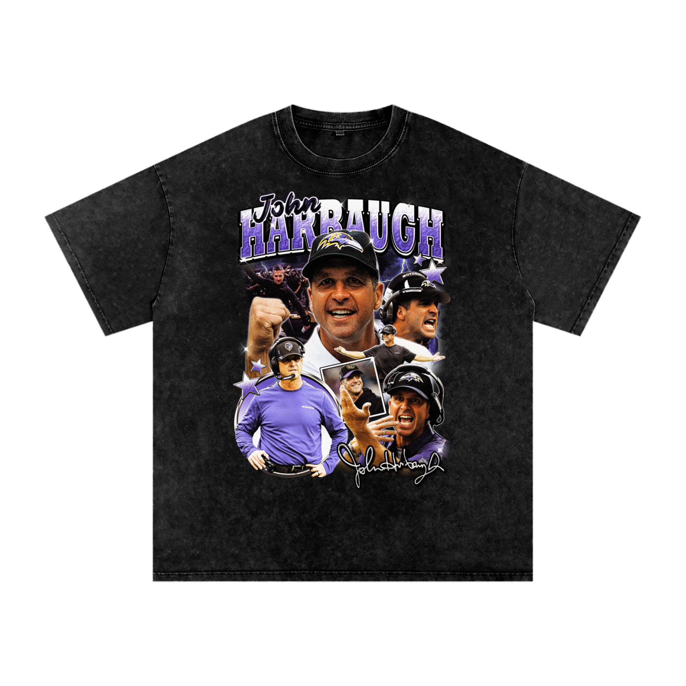 John Harbaugh Ravens T-Shirt – Retro Graphic Coach Tribute Tee with Signature Print - Calzy Studios