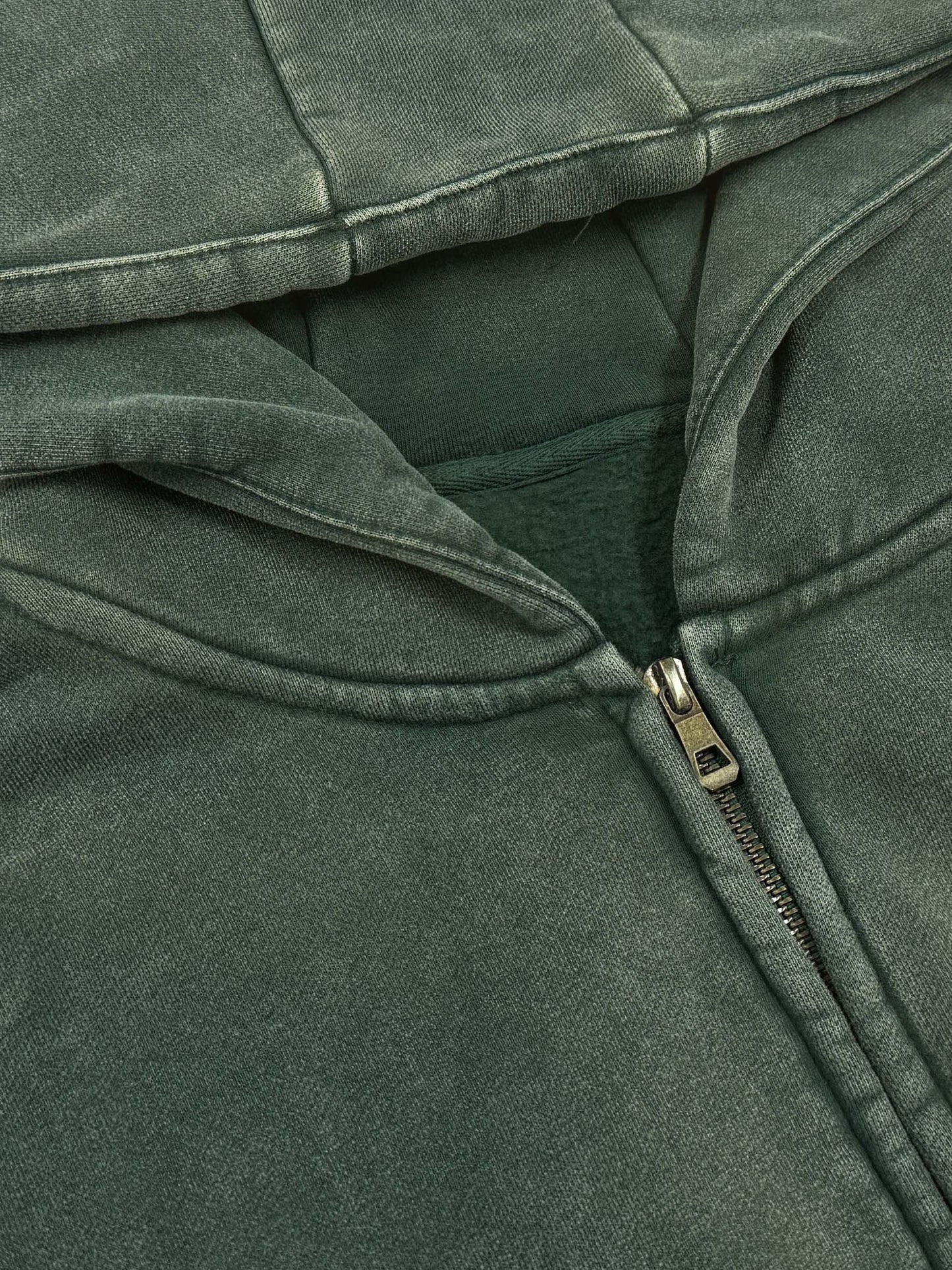 Snow Washed Zip-Through Hoodie - Calzy Studios