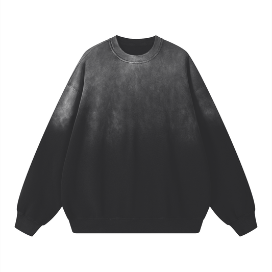 Effortless Athleisure Pure Cotton Handcrafted Monkey Wash Drop-Shoulder Sweatshirt - Calzy Studios