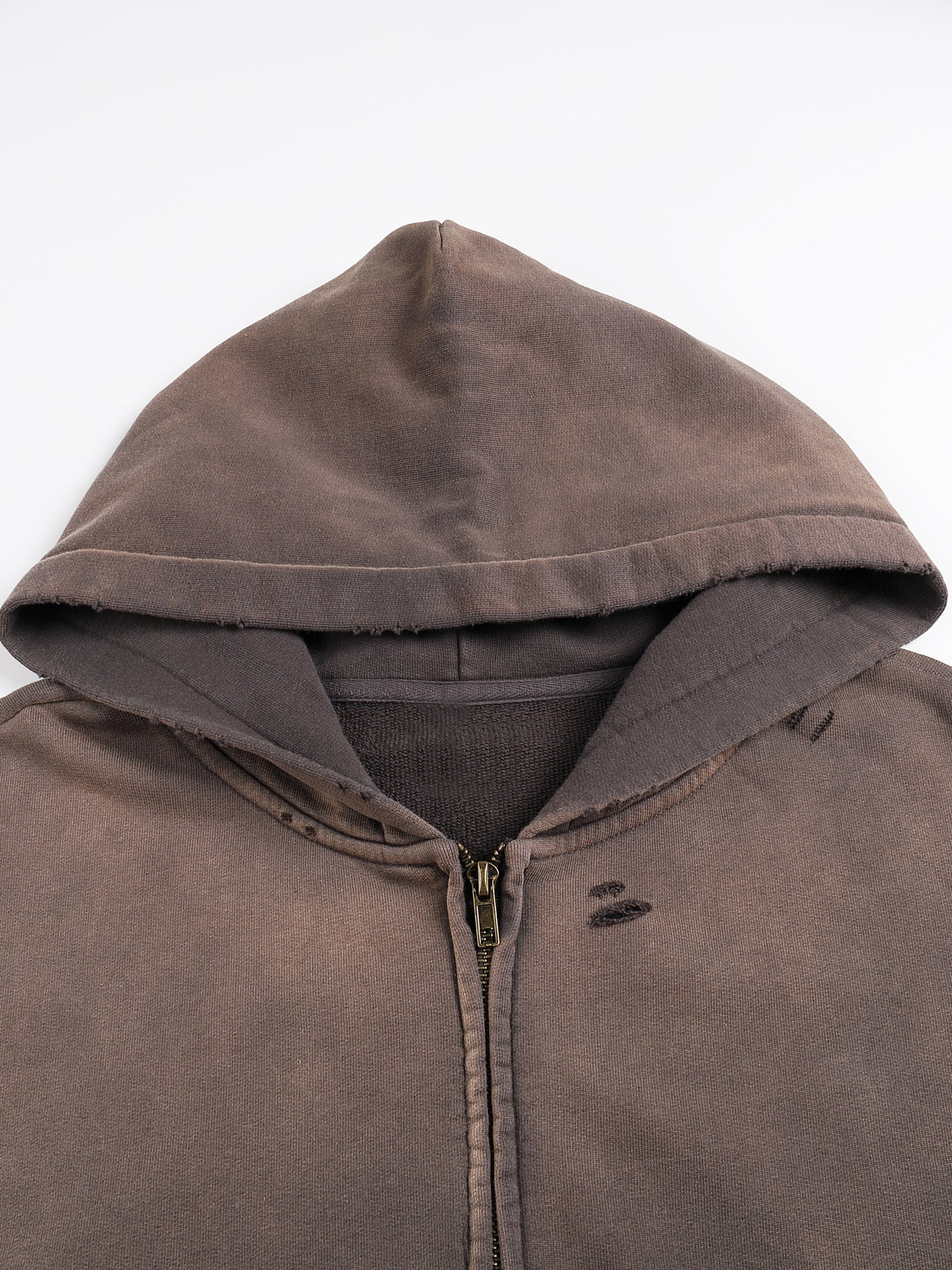 Hand-Frayed Sunfade Zip Hoodie - Calzy Studios