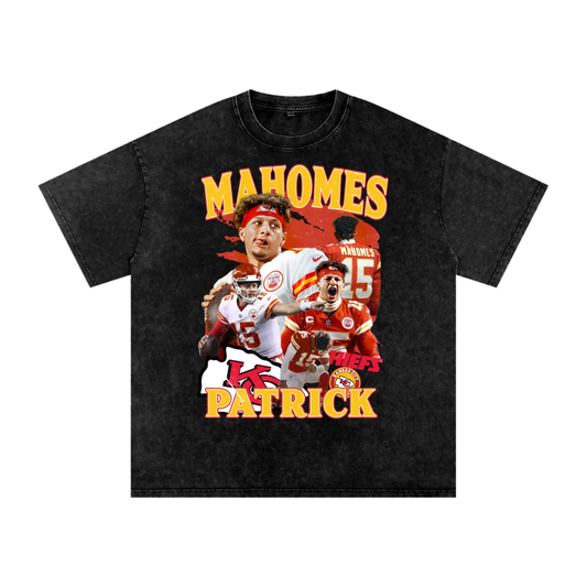 Patrick Mahomes Chiefs T-Shirt – Vintage NFL Graphic Tee Honoring Kansas City’s QB1 - Calzy Studios