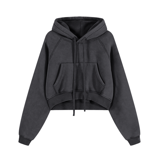 Snow Washed Cropped Hoodie - Calzy Studios