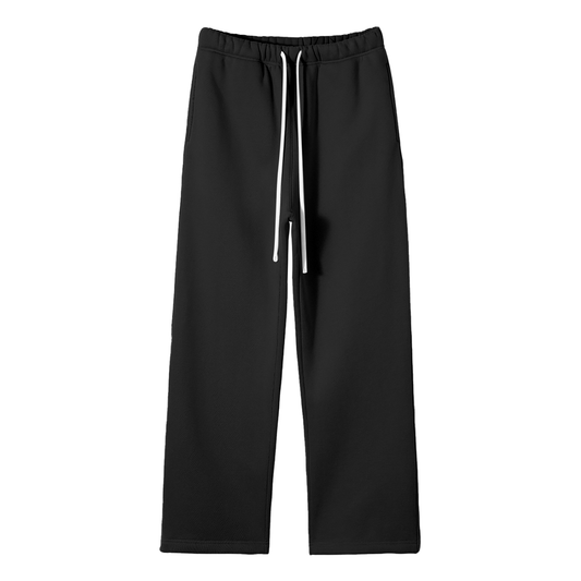 Streetwear Unisex Solid Color Fleece Straight Leg Pants - Calzy Studios
